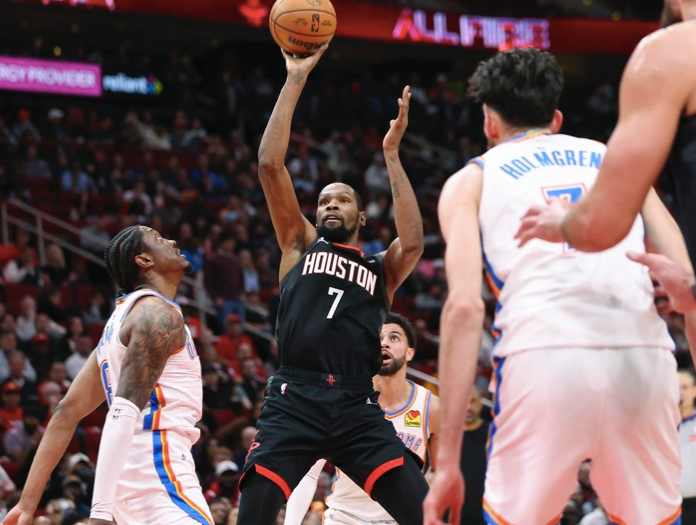 末节16分大崩盘！火箭狂抢60板仍被打爆，杜兰特23中7罕见迷失